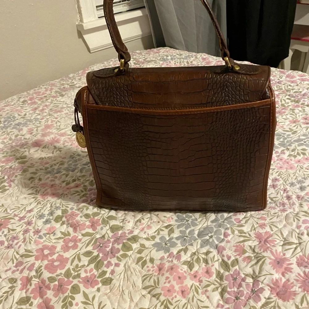 Brahmin Brown Croc-Embossed Satchel - Picture 7 of 12
